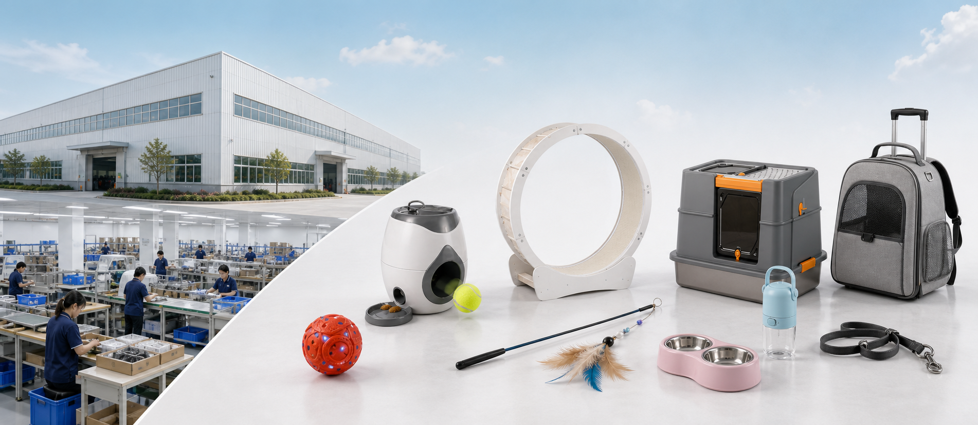 Pet product manufacturing and product range concept